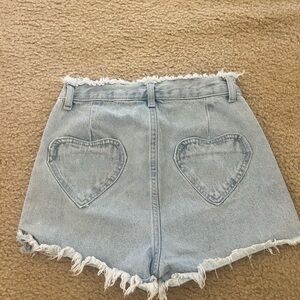 SHEIN Heart Pocket Jean Shorts